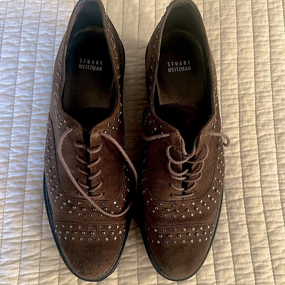 Stuart Weitzman ‘Zealot’ Suede Platform Oxfords - Picture 1 of 5